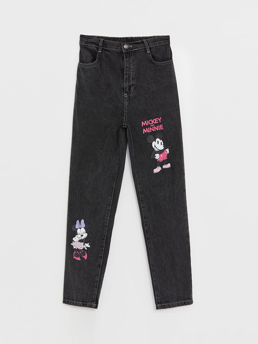 LCW Kids Jean Coupe Maman Imprimé Mickey et Minnie Mouse pour Filles -W37965Z4-SHP
