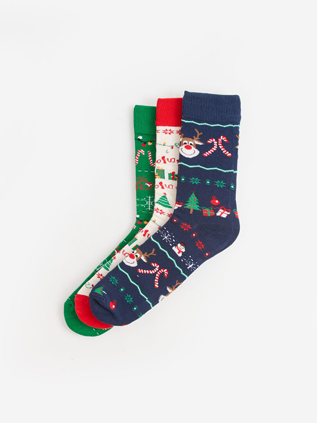 LCW ACCESSORIES Weihnachtlich gestaltete Knöchelsocken für Herren 3er-Pack -W37966Z8-K00
