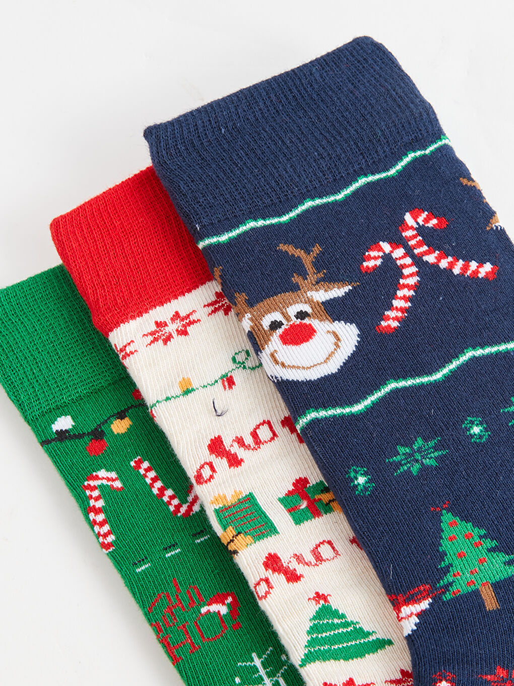 LCW ACCESSORIES Weihnachtlich gestaltete Knöchelsocken für Herren 3er-Pack -W37966Z8-K00
