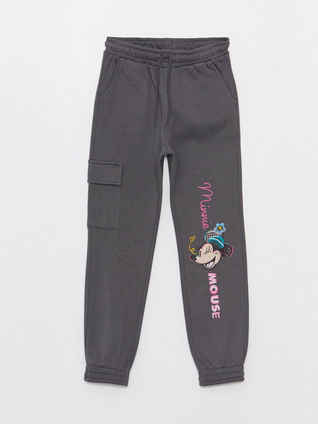 LCW Kids Gri Minnie Mouse Baskılı Kız Çocuk Hoodie ve Eşofman Altı - 4