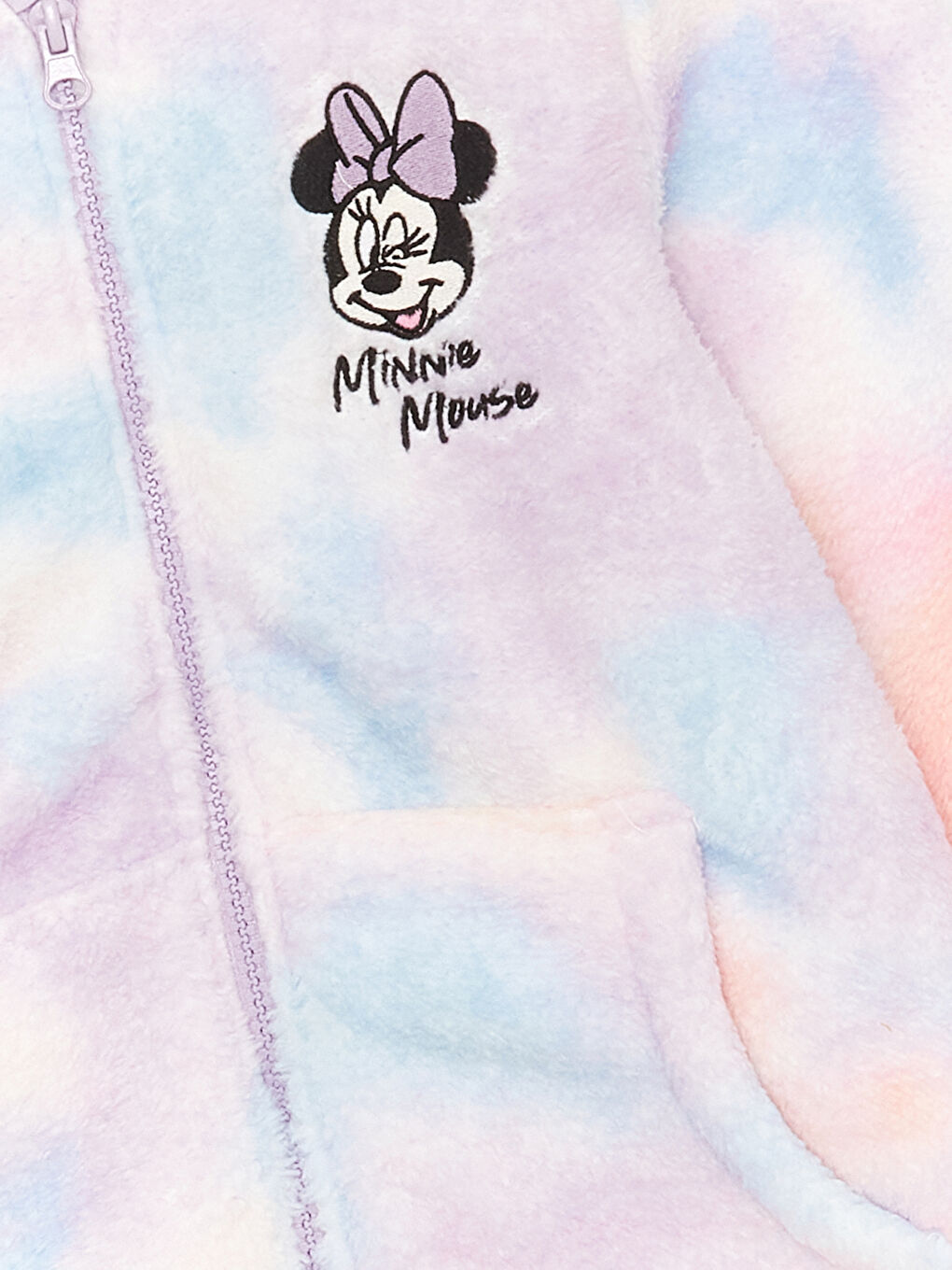 LCW Kids Karışık Kapüşonlu Minnie Mouse Nakışlı Uzun Kollu Pelüş Kız Çocuk Fermuarlı Sweatshirt - 2