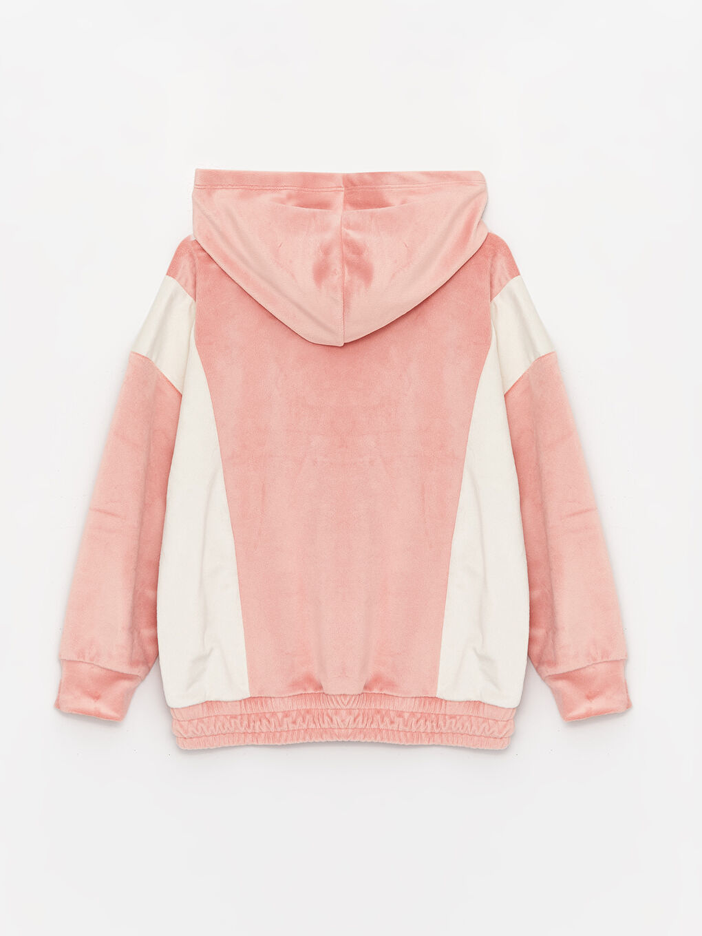 LCW Kids Mat Pembe Nakışlı Uzun Kollu Kadife Kız Çocuk Hoodie - 1