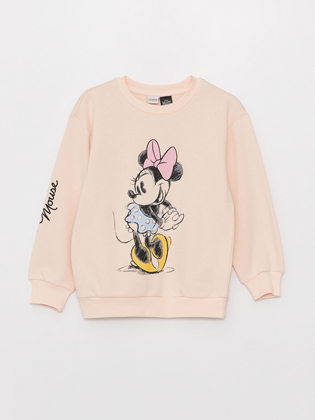 LCW Kids Pembe Bisiklet Yaka Minnie Mouse Baskılı Uzun Kollu Kız Çocuk Sweatshirt ve Tayt - 4