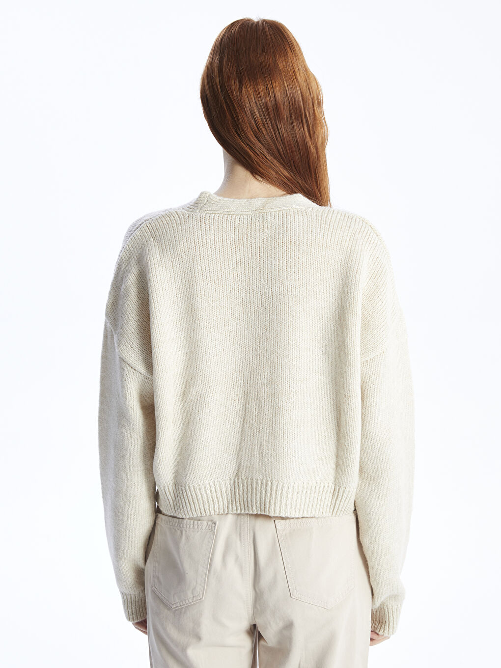 V Neck Embroidered Long Sleeve Women's Knitwear Cardigan-4