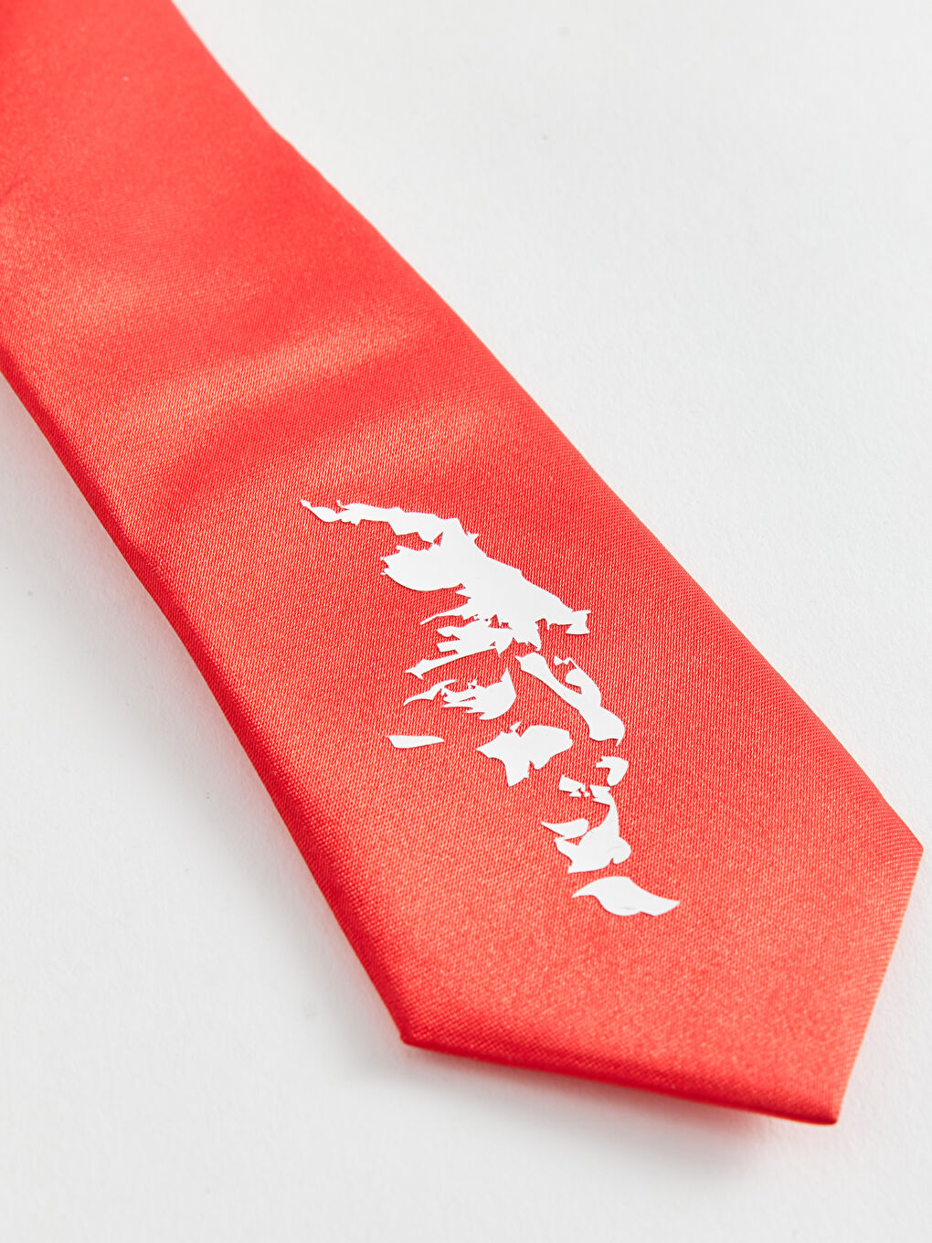 Kırmızı Atatürk Baskılı Erkek Çocuk Kravat-1