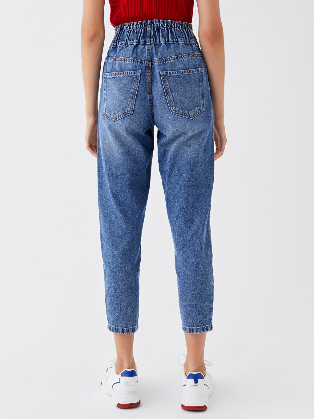 Blugi Slouchy cu Talie Înaltă pentru Femei-4