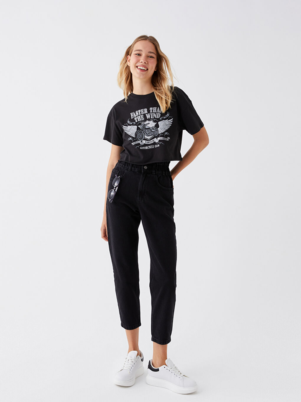 LCW Jeans Elasticated Waist Slouchy Fit Women's Jeans -W38077Z8-327