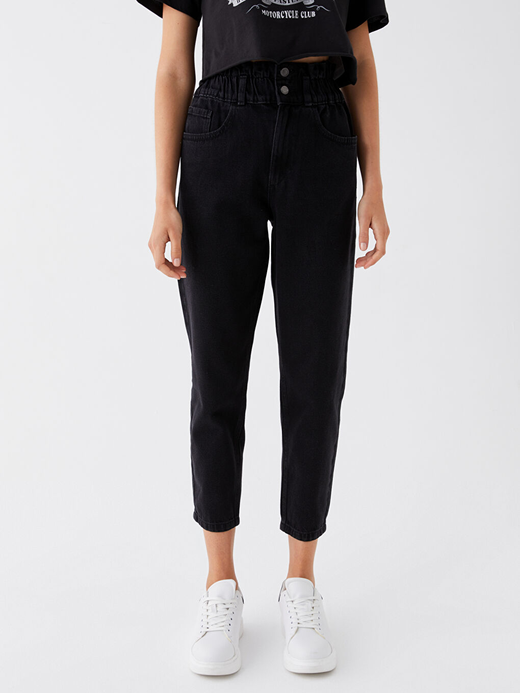 LCW Jeans Elasticated Waist Slouchy Fit Women's Jeans -W38077Z8-327