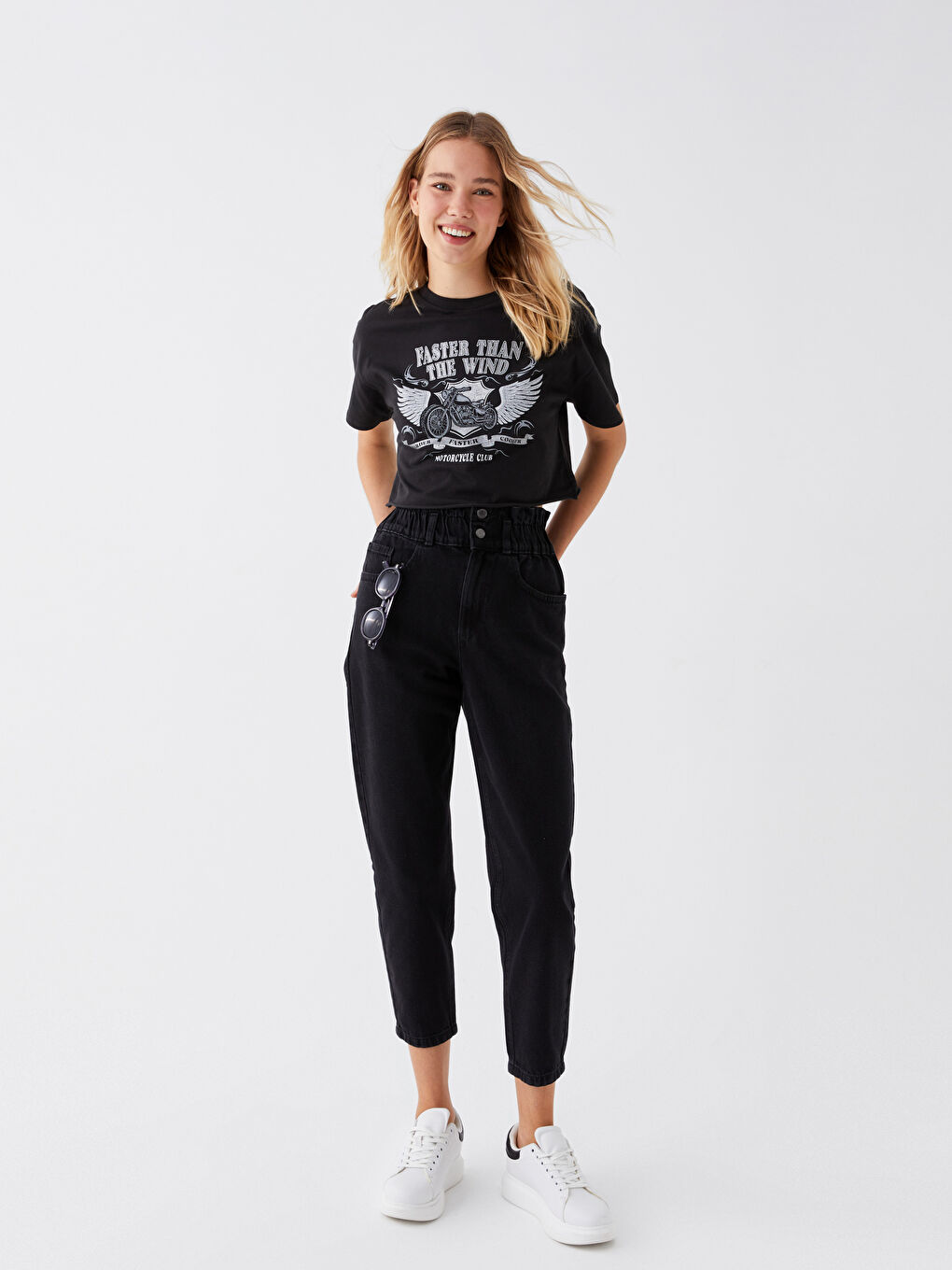 LCW Jeans Elasticated Waist Slouchy Fit Women's Jeans -W38077Z8-327