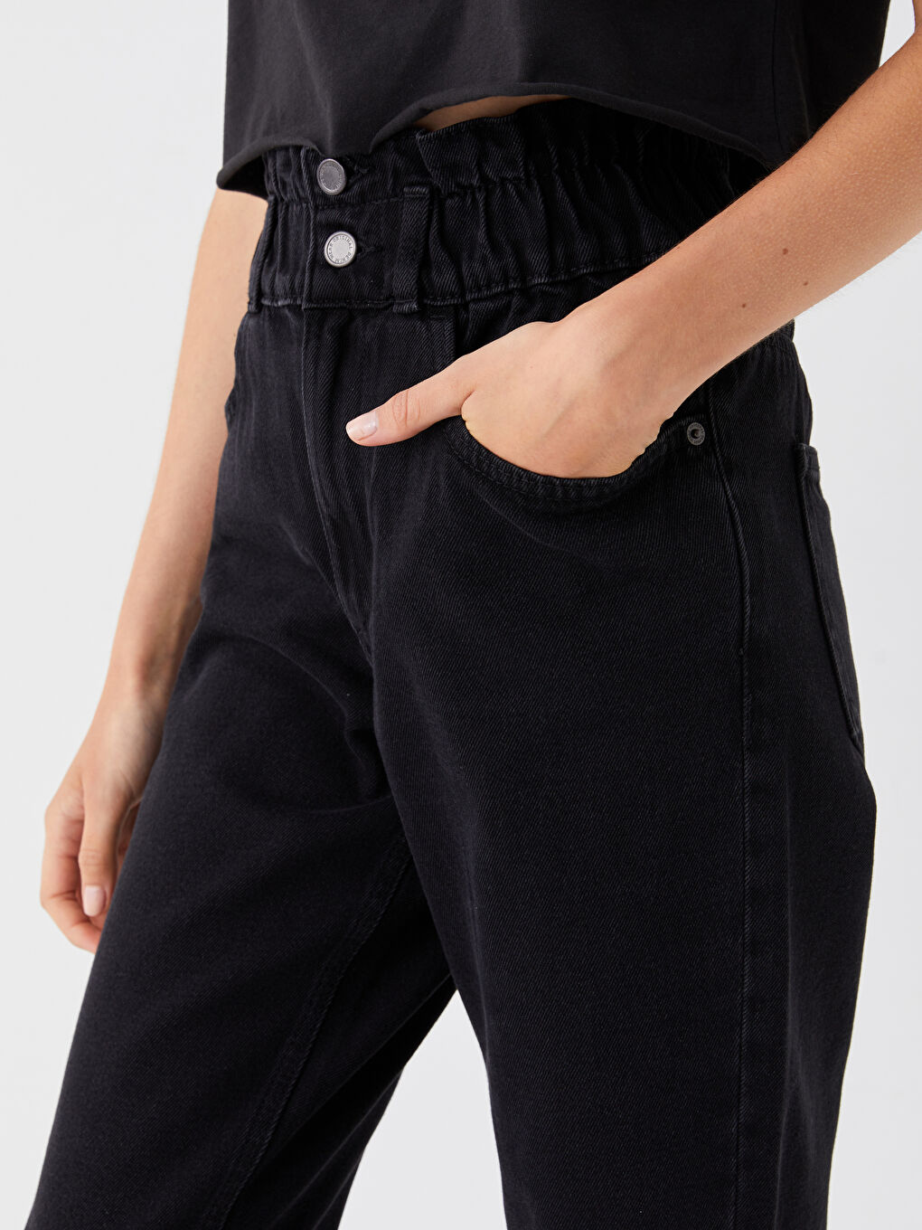LCW Jeans Elasticated Waist Slouchy Fit Women's Jeans -W38077Z8-327