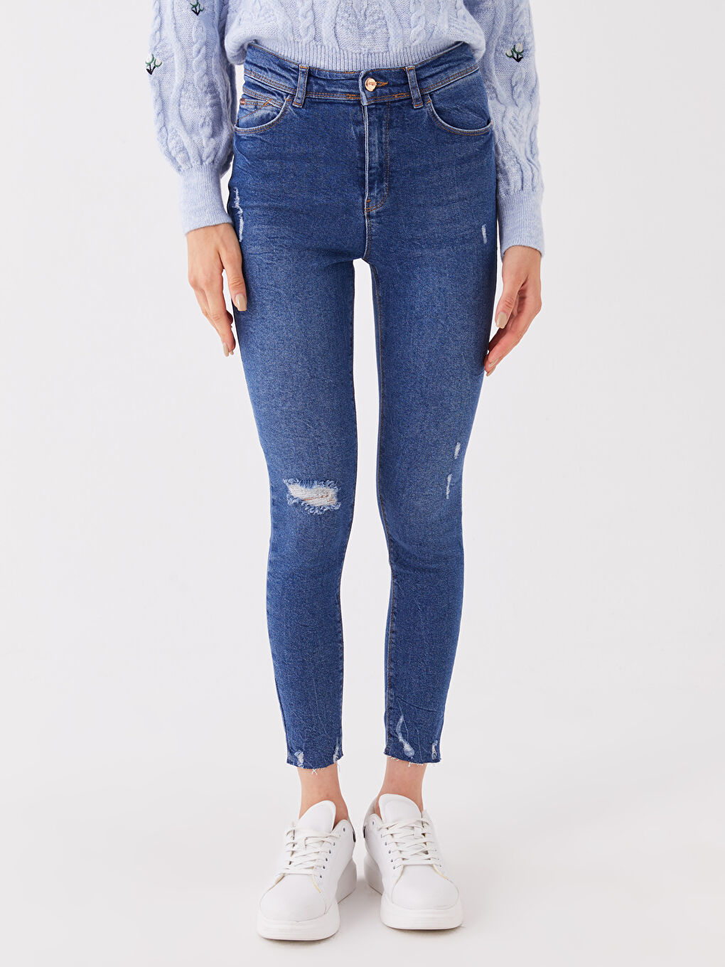 LCW Jeans Orta İndigo Rodeo Yüksek Bel Jüpiter Süper Skinny Fit Kadın Jean Pantolon - 2