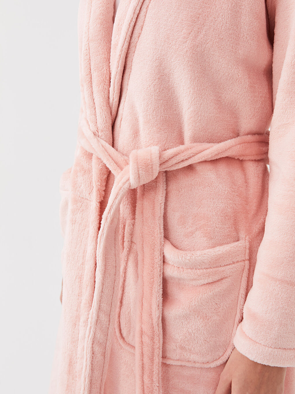 Schalkragen Plüsch Bademantel für Damen-3