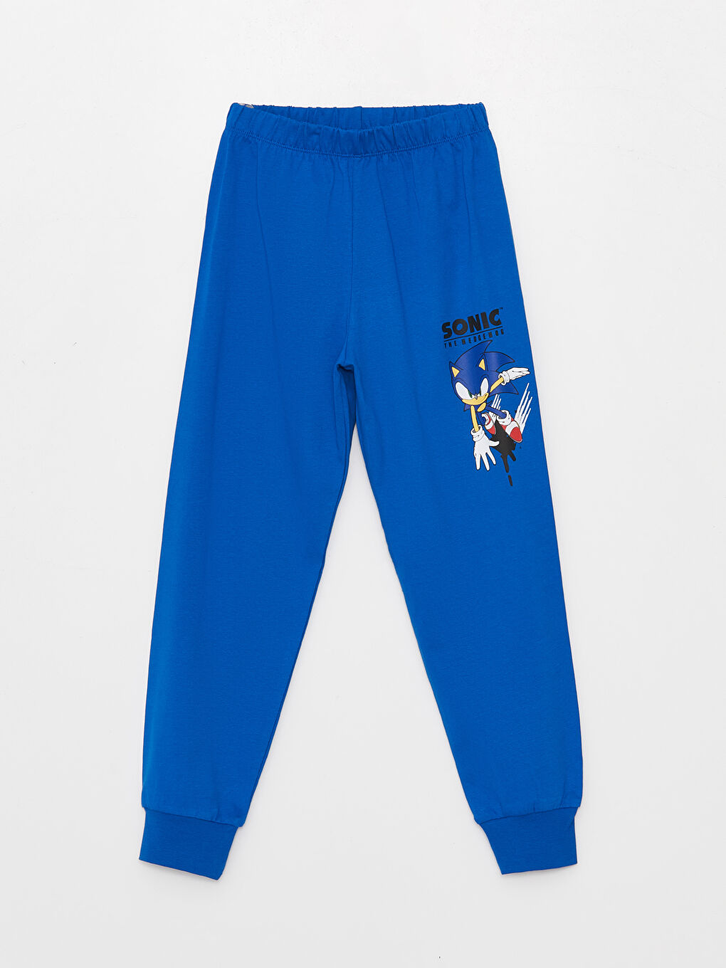 Siyah Bisiklet Yaka Sonic Baskılı Uzun Kollu Erkek Çocuk Pijama Takımı-3