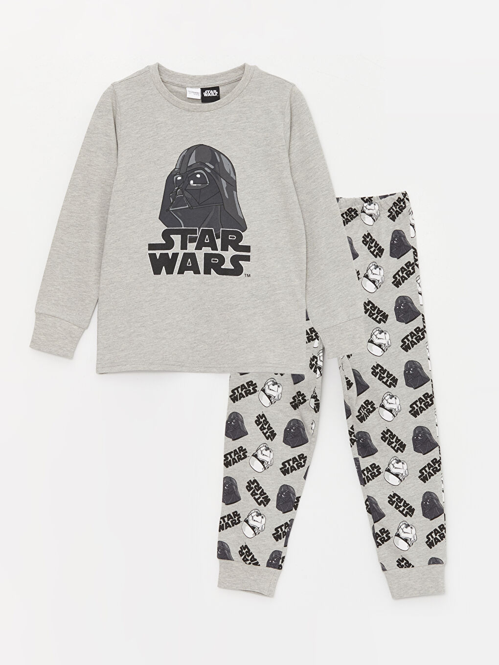 Set de pijama pentru Băieți cu Guler rotund, Imprimat Star Wars, Mânecă lungă