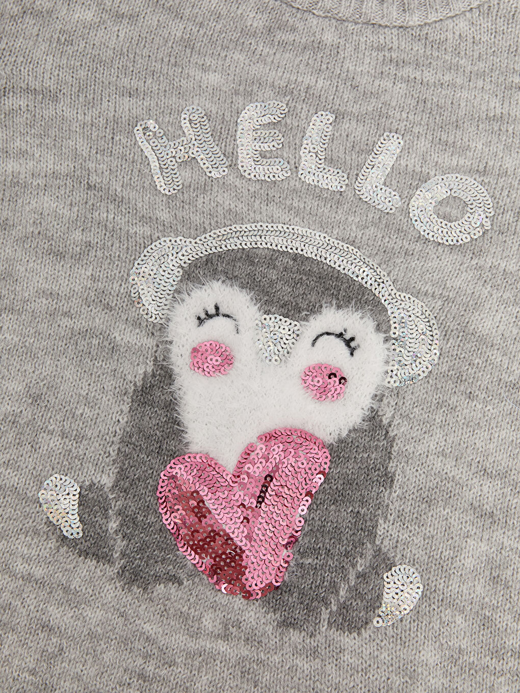 Crew Neck Patterned Long Sleeve Girls' Knitwear Sweater-2