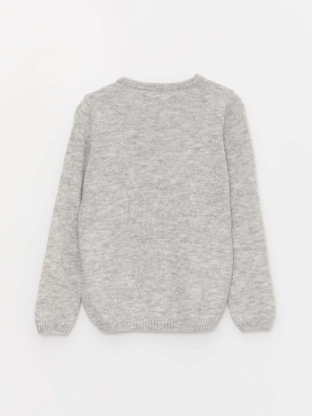 Crew Neck Patterned Long Sleeve Girls' Knitwear Sweater-3