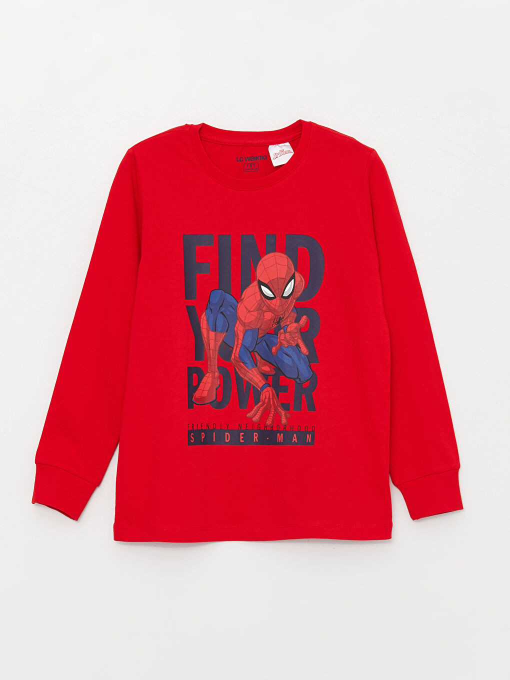 LCW Kids Crew Neck Spider-Man Printed Long Sleeve Boys' Pyjama Set -W38277Z4-HNK