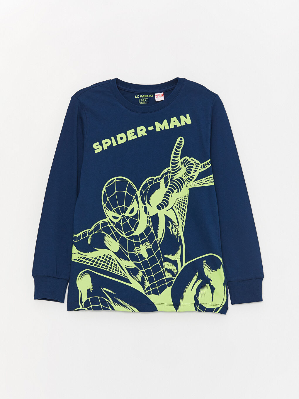 LCW Kids Bisiklet Yaka Spider-Man Baskılı Uzun Kollu Erkek Çocuk Pijama Takımı -W38296Z4-JC7