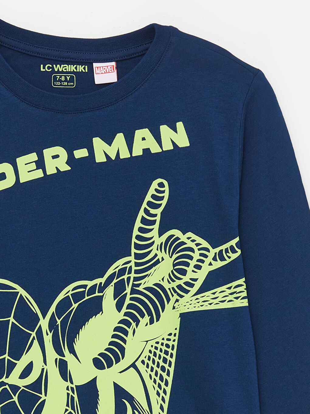 LCW Kids Bisiklet Yaka Spider-Man Baskılı Uzun Kollu Erkek Çocuk Pijama Takımı -W38296Z4-JC7