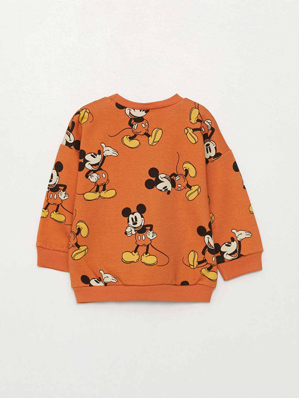 Crew Neck Long Sleeve Mickey Mouse Printed Baby Boy Sweatshirt-3