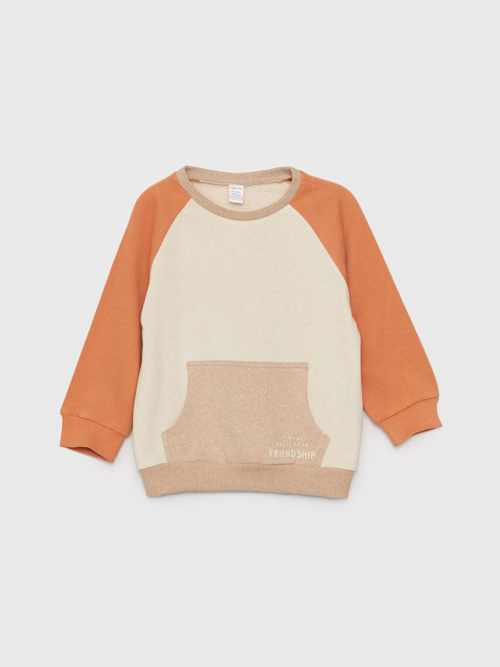 LCW baby Açık Bej Bisiklet Yaka Uzun Kollu Erkek Bebek Sweatshirt - 3