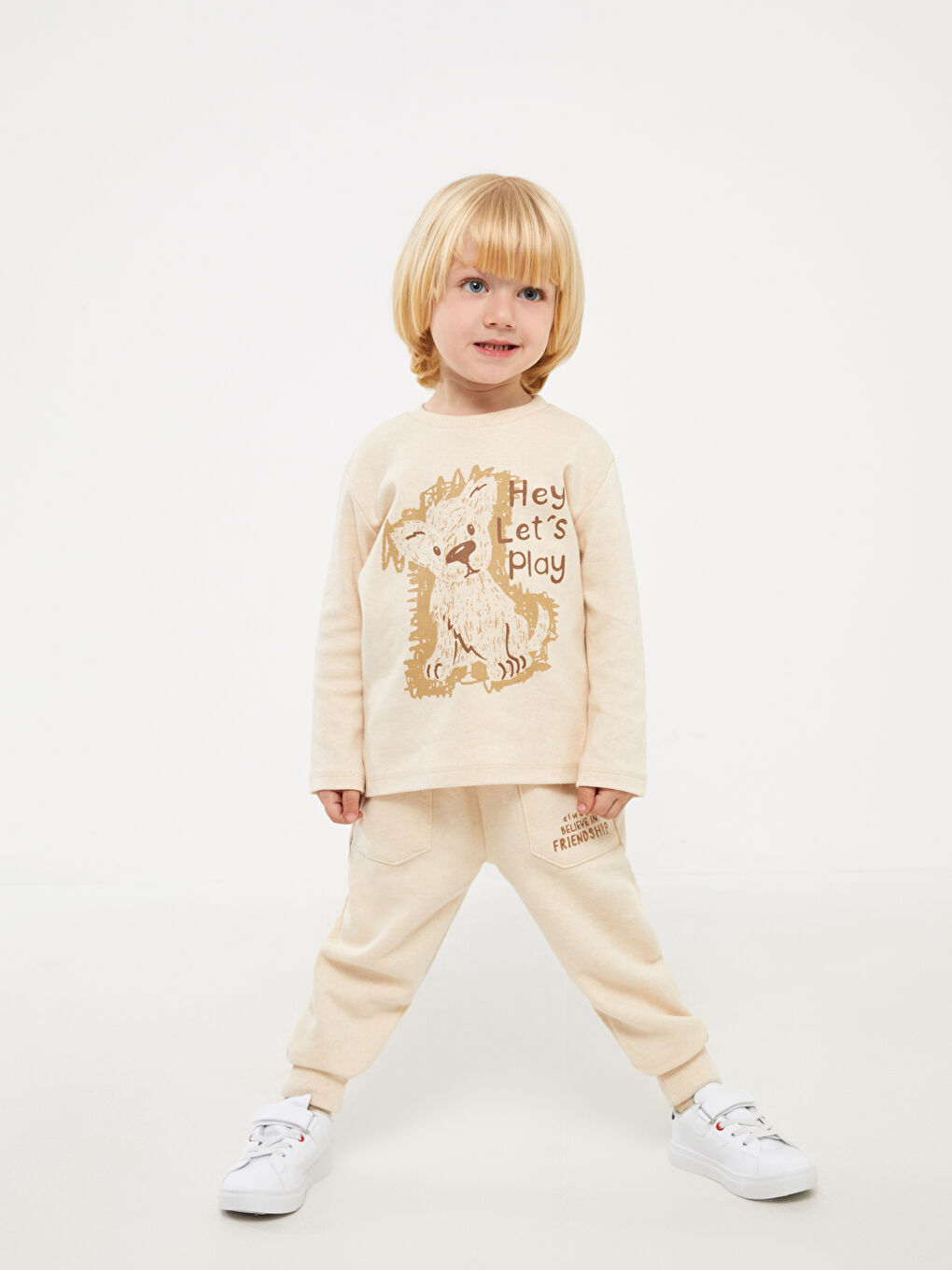 კომფორტული ჭრის საბავშვო სპორტული შარვალი ელასტიური წელით-1