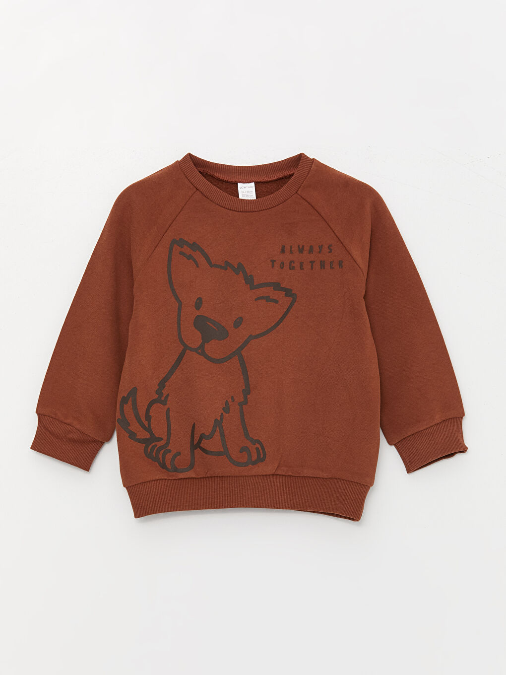 LCW baby Kahverengi Bisiklet Yaka Baskılı Erkek Bebek Sweatshirt - 3