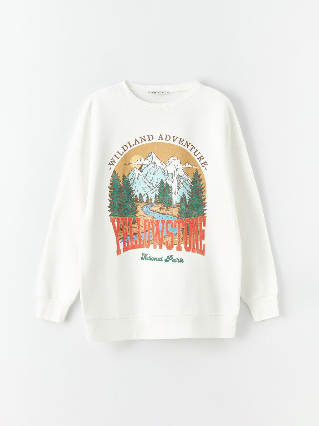 LCW Vision Crew Neck Printed Oversize Women's Thick Sweatshirt -W38340Z8-R9J