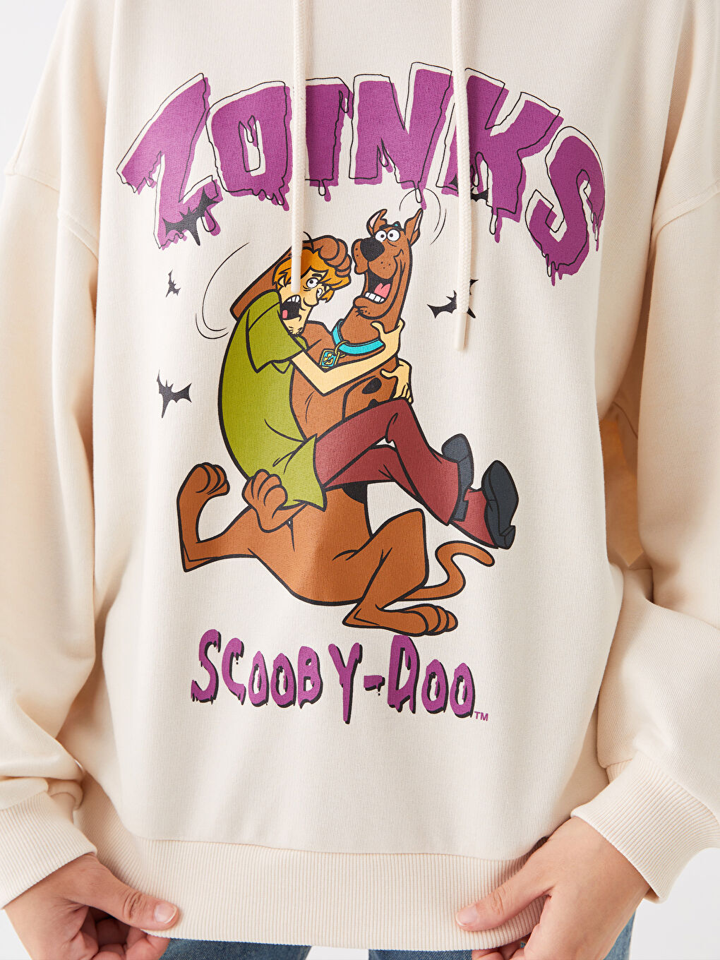 LCW Vision Ten Rengi Scooby Doo Baskılı Uzun Kollu Oversize Kadın Hoodie - 3