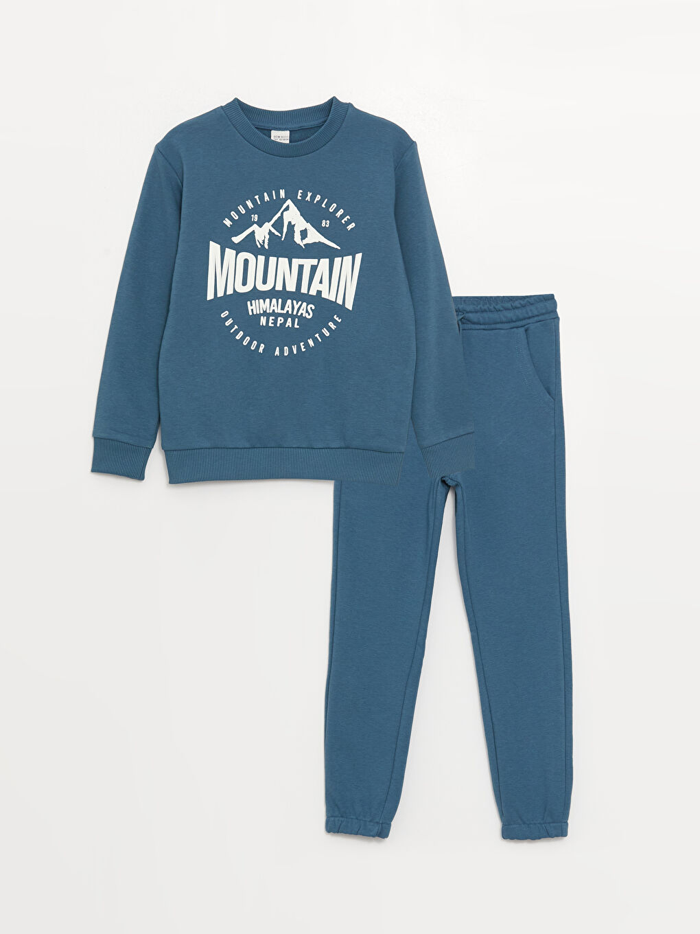 LCW Kids سویشەرت و پانتۆڵی تراکسوتی قۆڵ درێژ چاپکراوی کڕو نێک بۆ کوڕان -W38368Z4-HRN