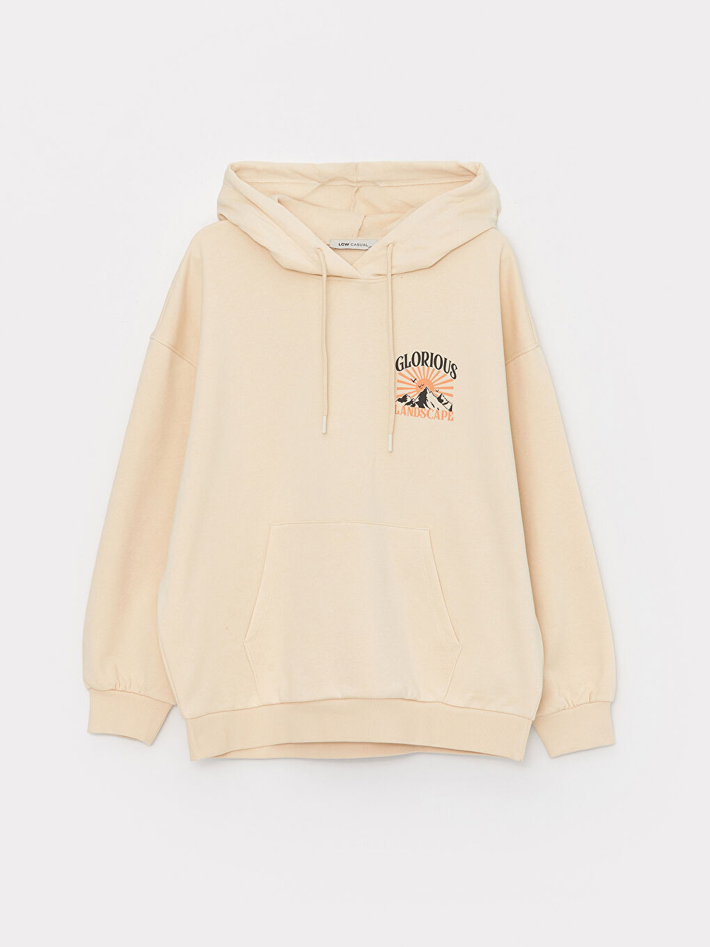 LCW Vision Ten Rengi Baskılı Oversize Kadın Kalın Hoodie - 5