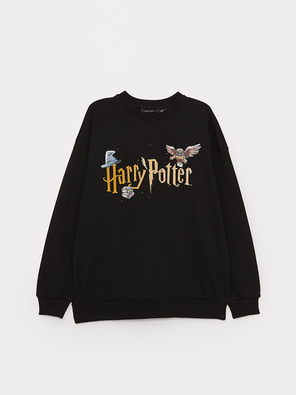 LCW Vision Yeni Siyah Bisiklet Yaka Harry Potter Baskılı Uzun Kollu Kadın Sweatshirt - 5