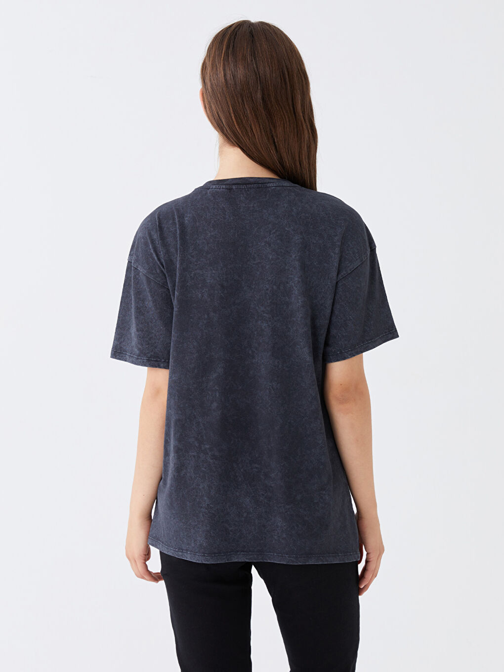 მრგვალი საყელო მიკი მაუსის ნაბეჭდი მოკლე სახელო ქალებისთვის მაისური-4