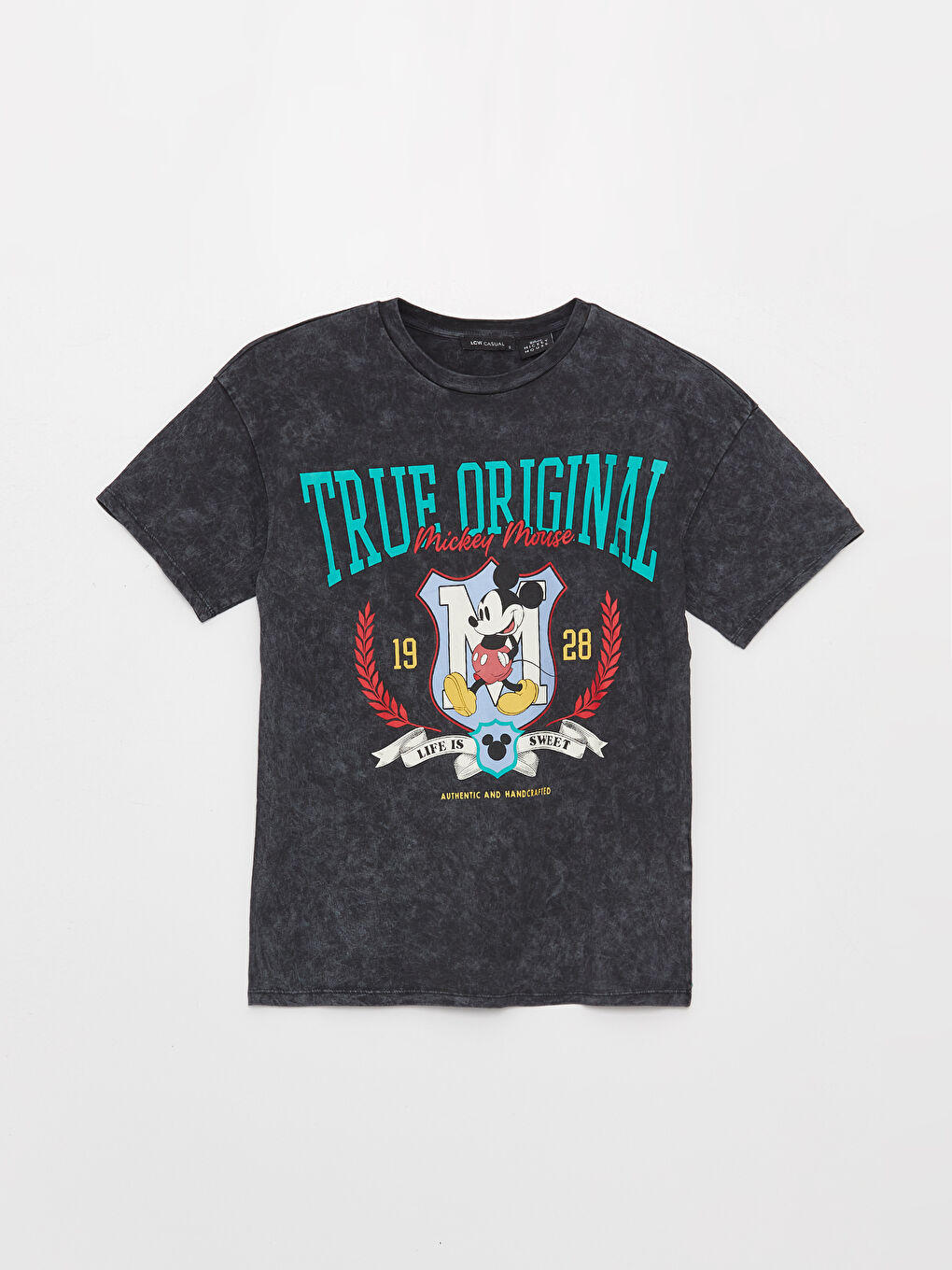 მრგვალი საყელო მიკი მაუსის ნაბეჭდი მოკლე სახელო ქალებისთვის მაისური-5