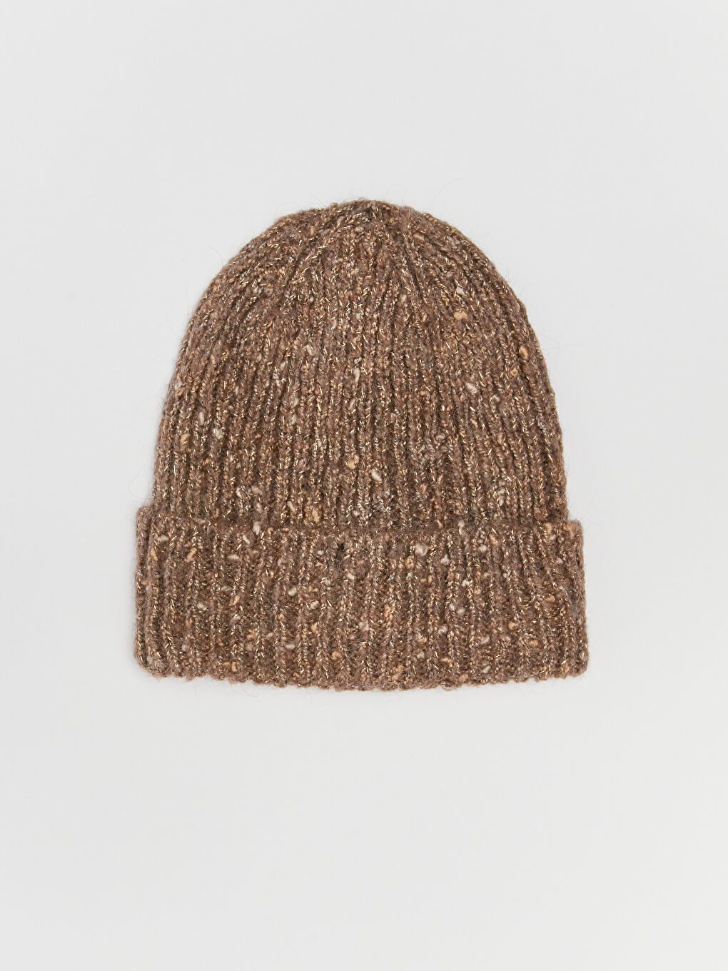 Kahverengi Kadın Triko Bere-3