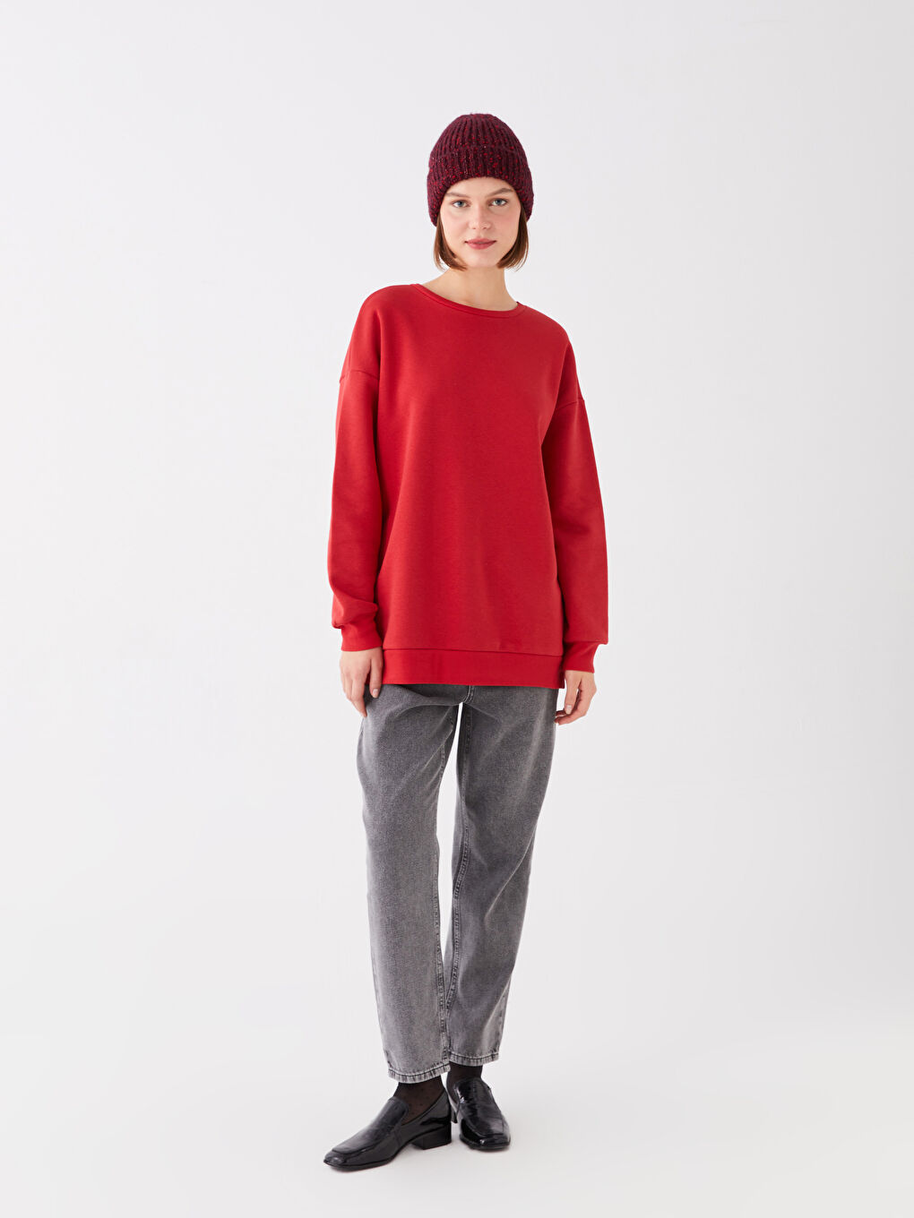 Bordo Kadın Triko Bere-2