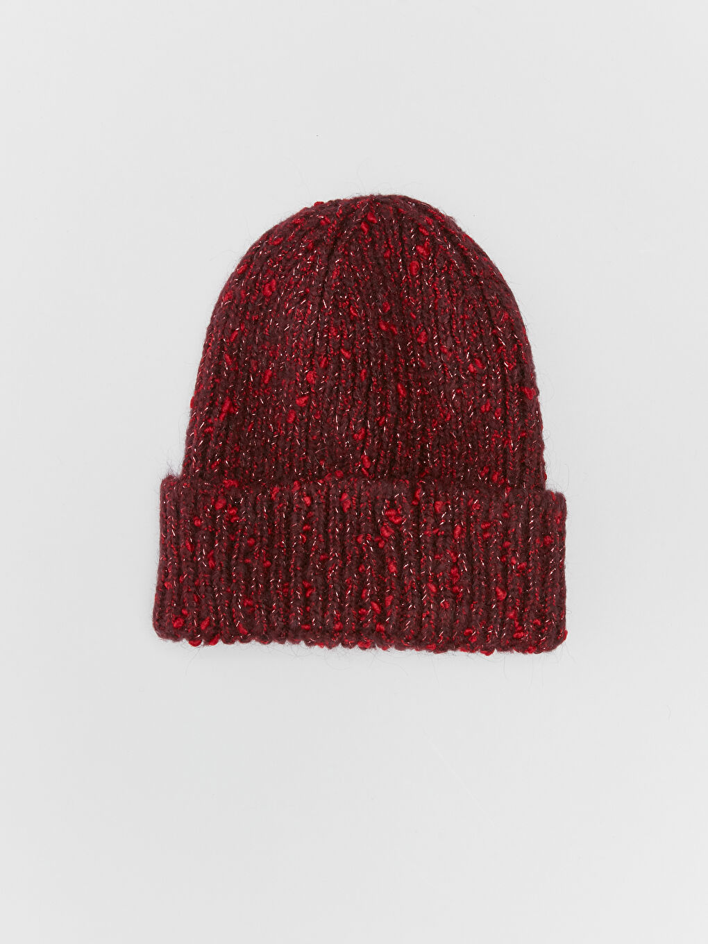 Bordo Kadın Triko Bere-3