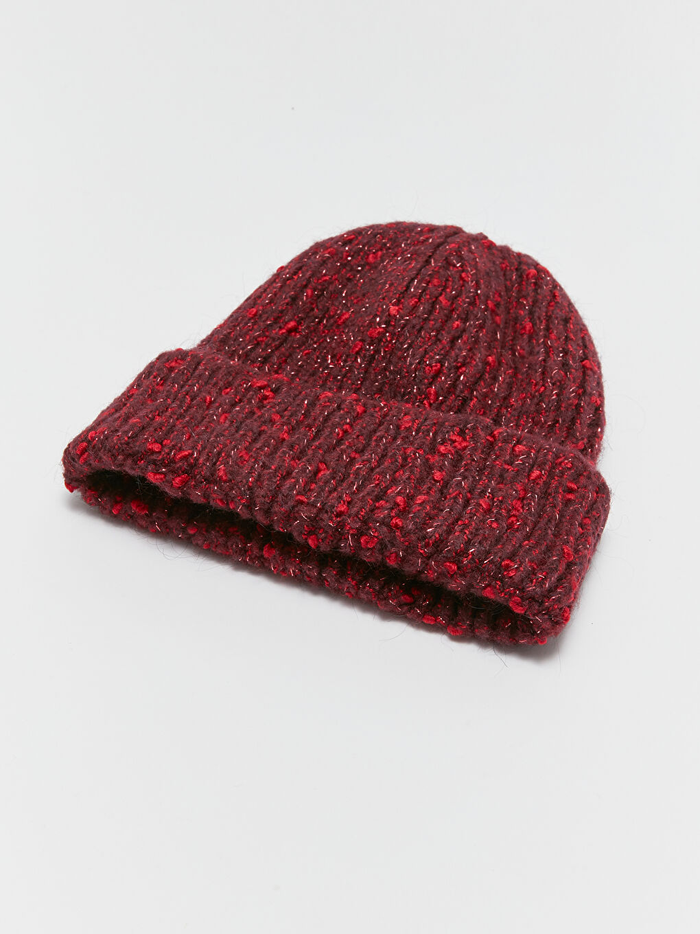 Bordo Kadın Triko Bere-4