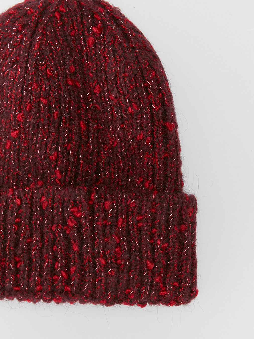 Bordo Kadın Triko Bere-5