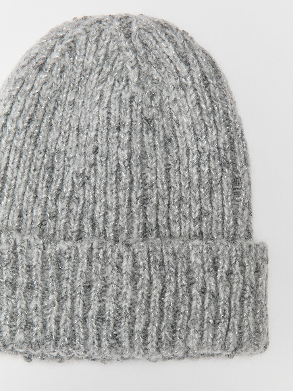 Gri Kadın Triko Bere-5