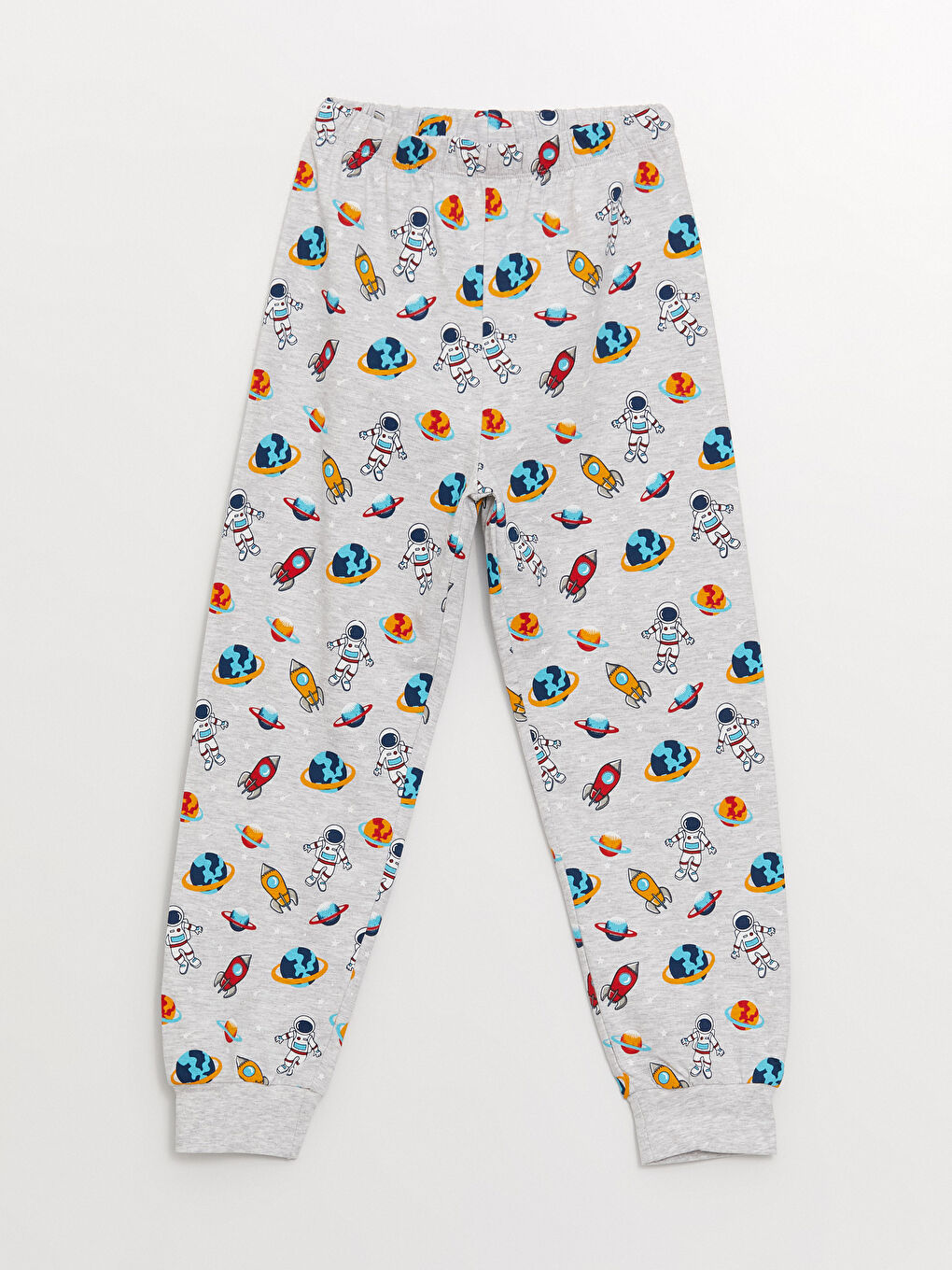 Turuncu Bisiklet Yaka Baskılı Uzun Kollu Erkek Çocuk Pijama Takımı-3