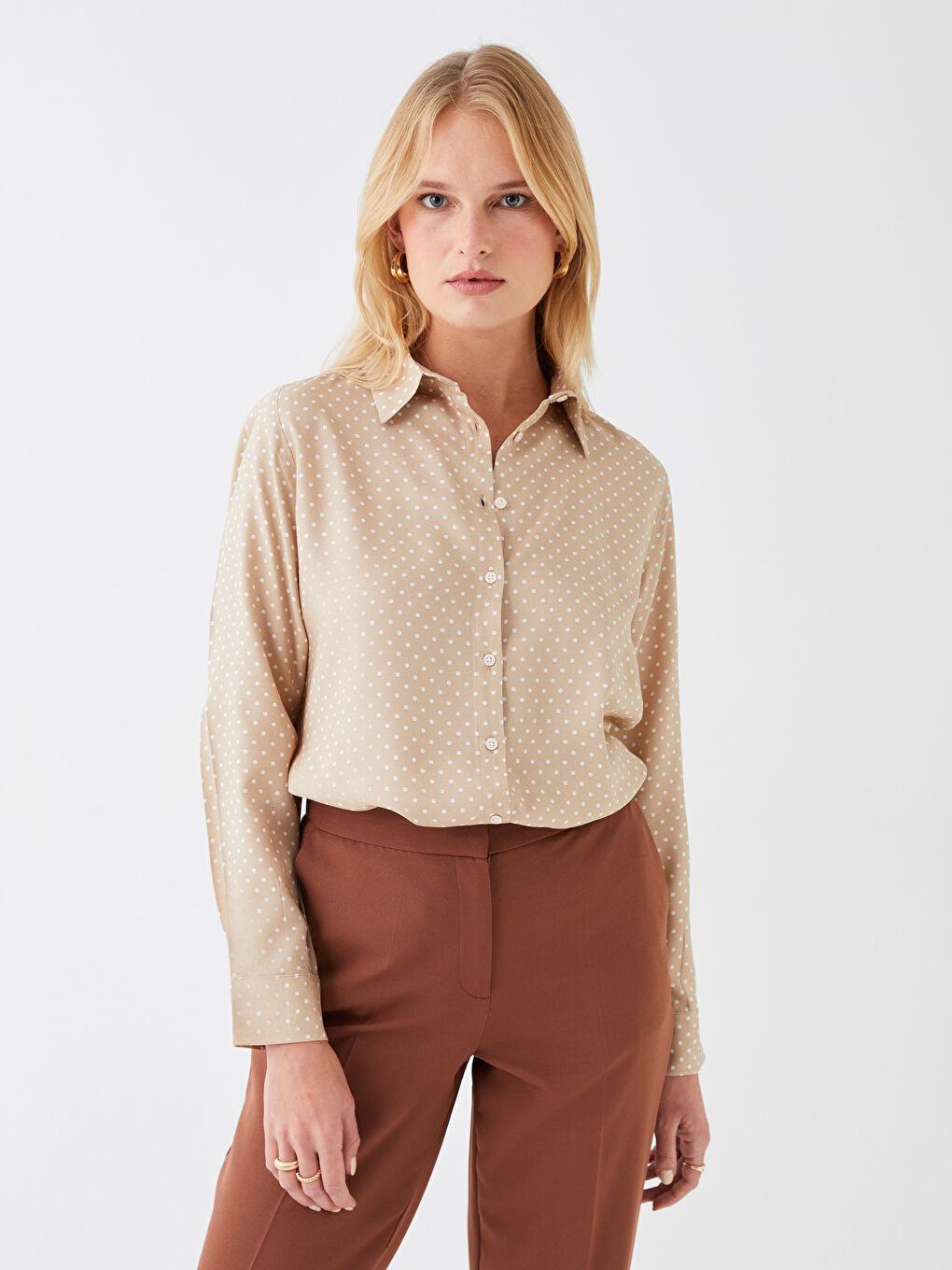 Patterned Long Sleeve Women's Shirt-1