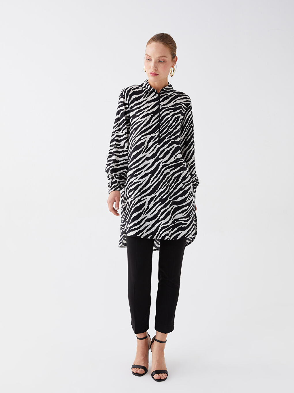 Patterned Women's Shirt Tunic-2