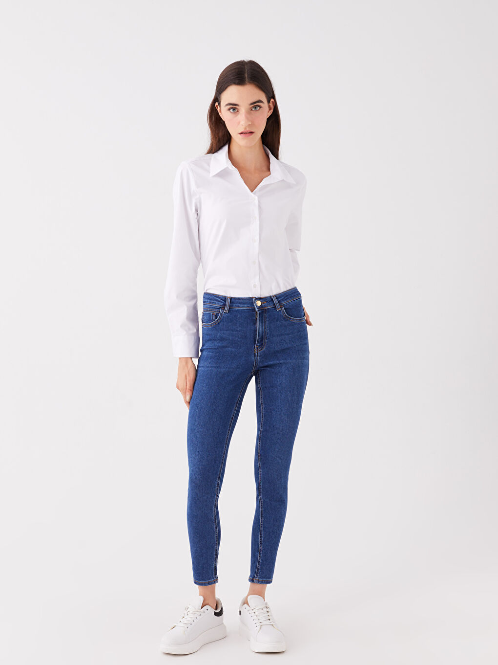 İndigo Yüksek Bel Push Up Kadın Jean Pantolon