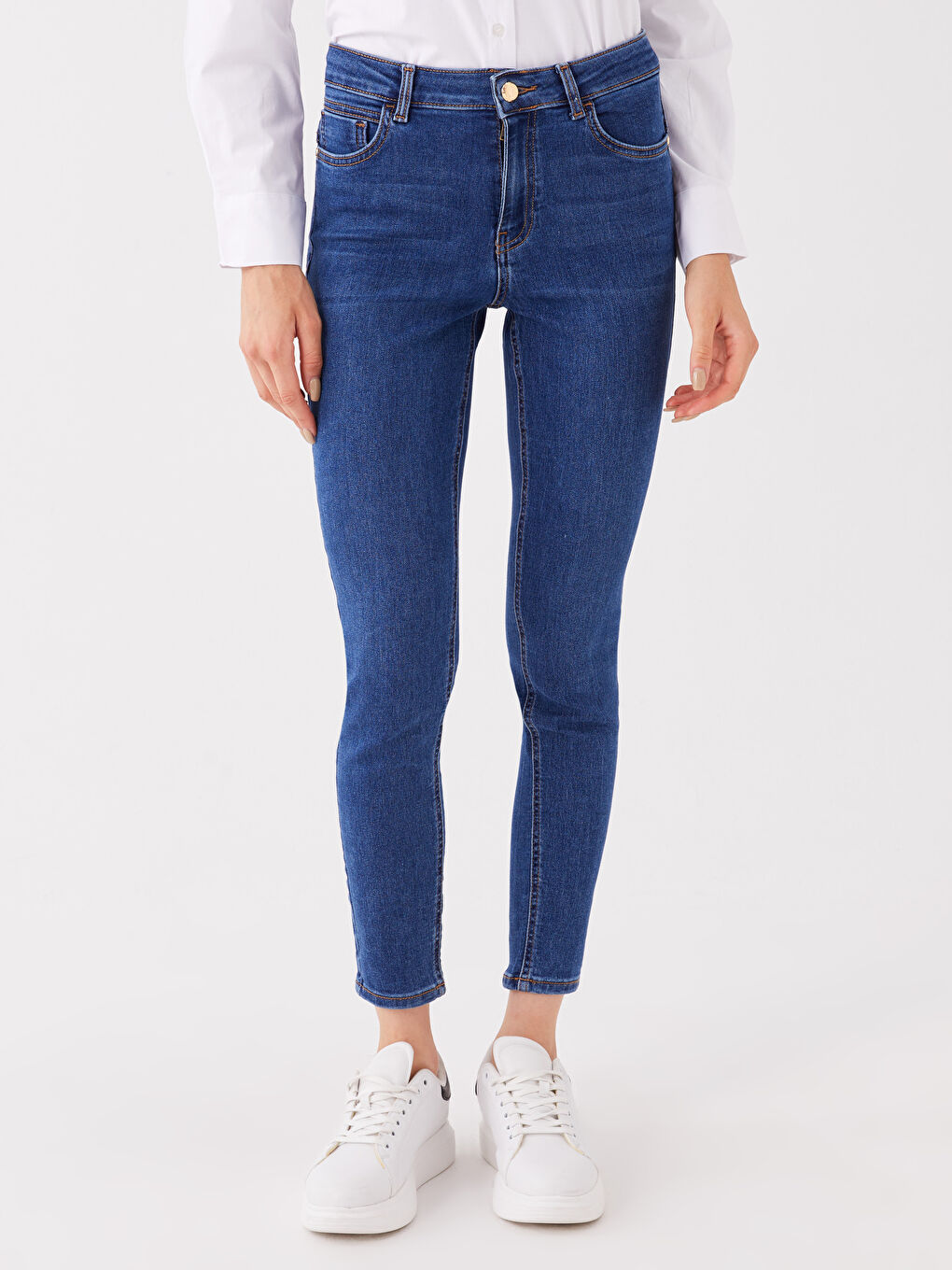 İndigo Yüksek Bel Push Up Kadın Jean Pantolon-2