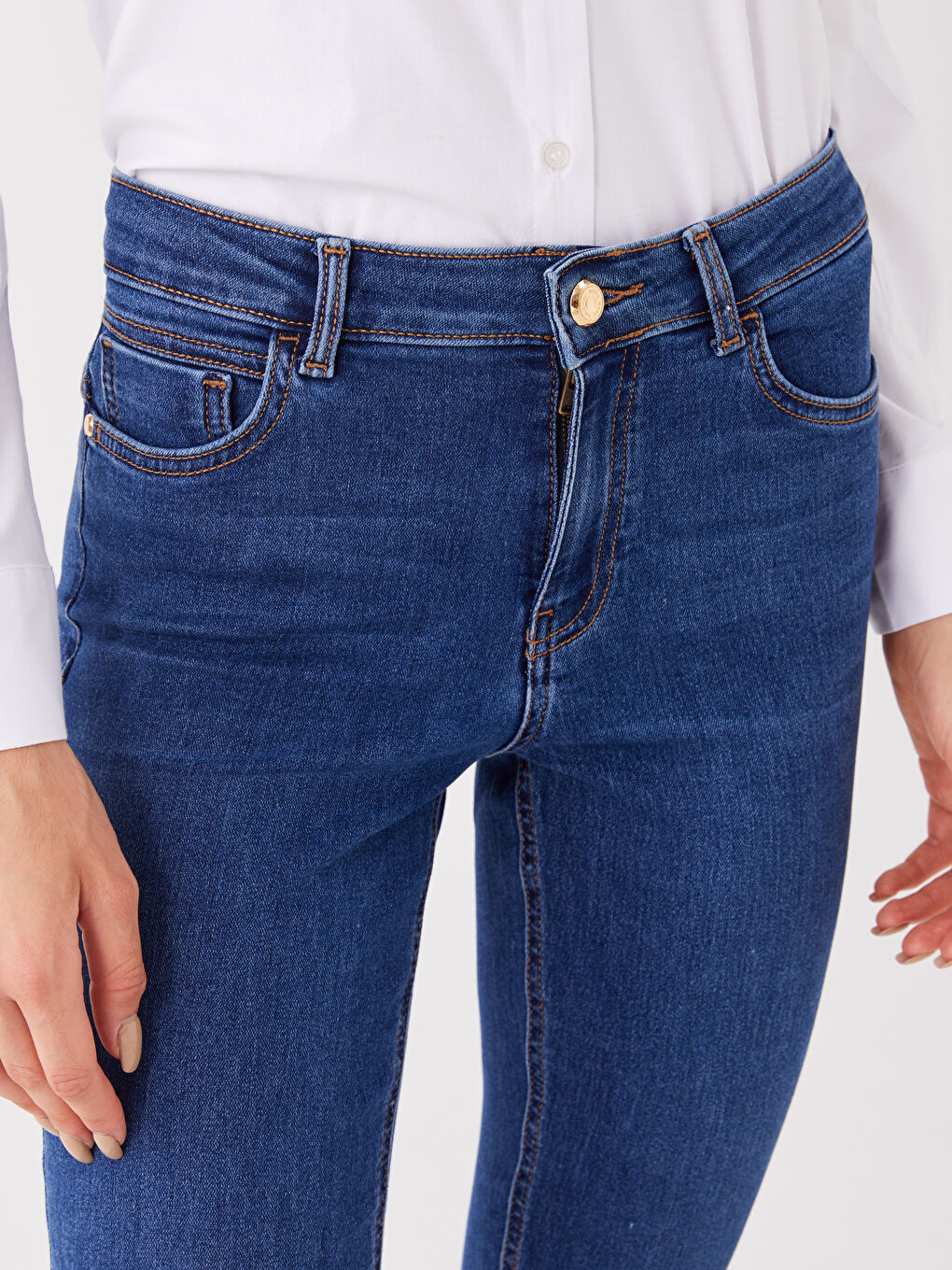 İndigo Yüksek Bel Push Up Kadın Jean Pantolon-3