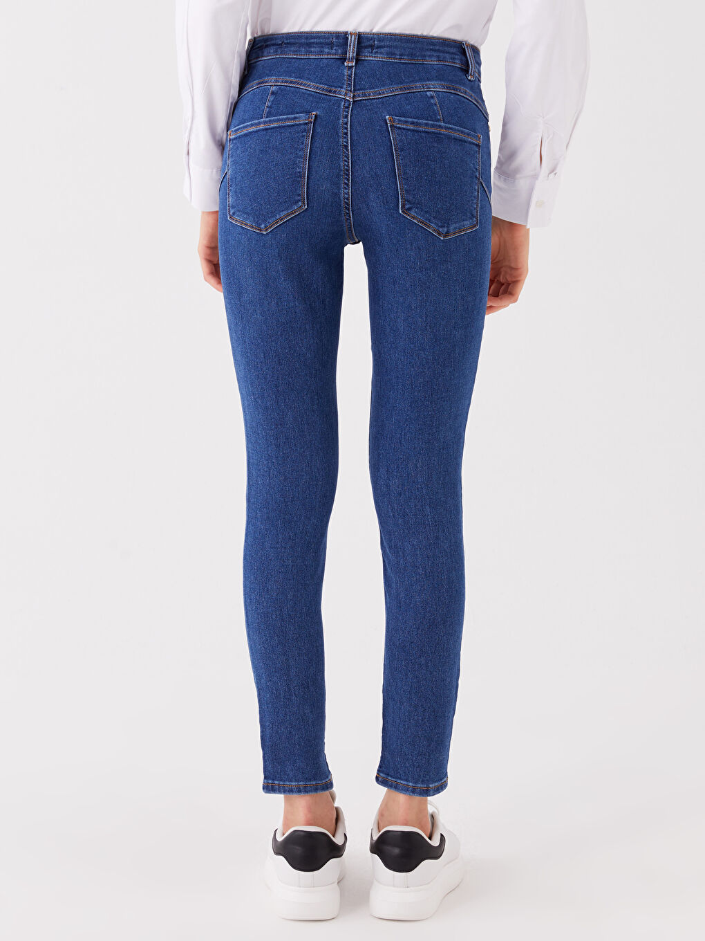 İndigo Yüksek Bel Push Up Kadın Jean Pantolon-4