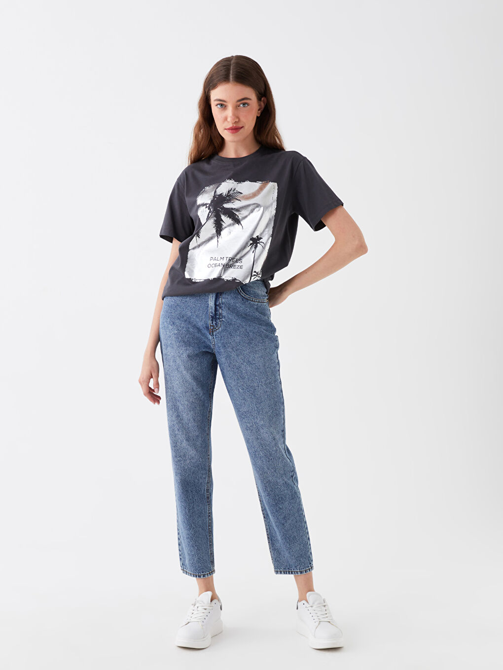 LCW Jeans جینزی کمر بەرز فیتی دایکانە بۆ ژنان -W38502Z8-507