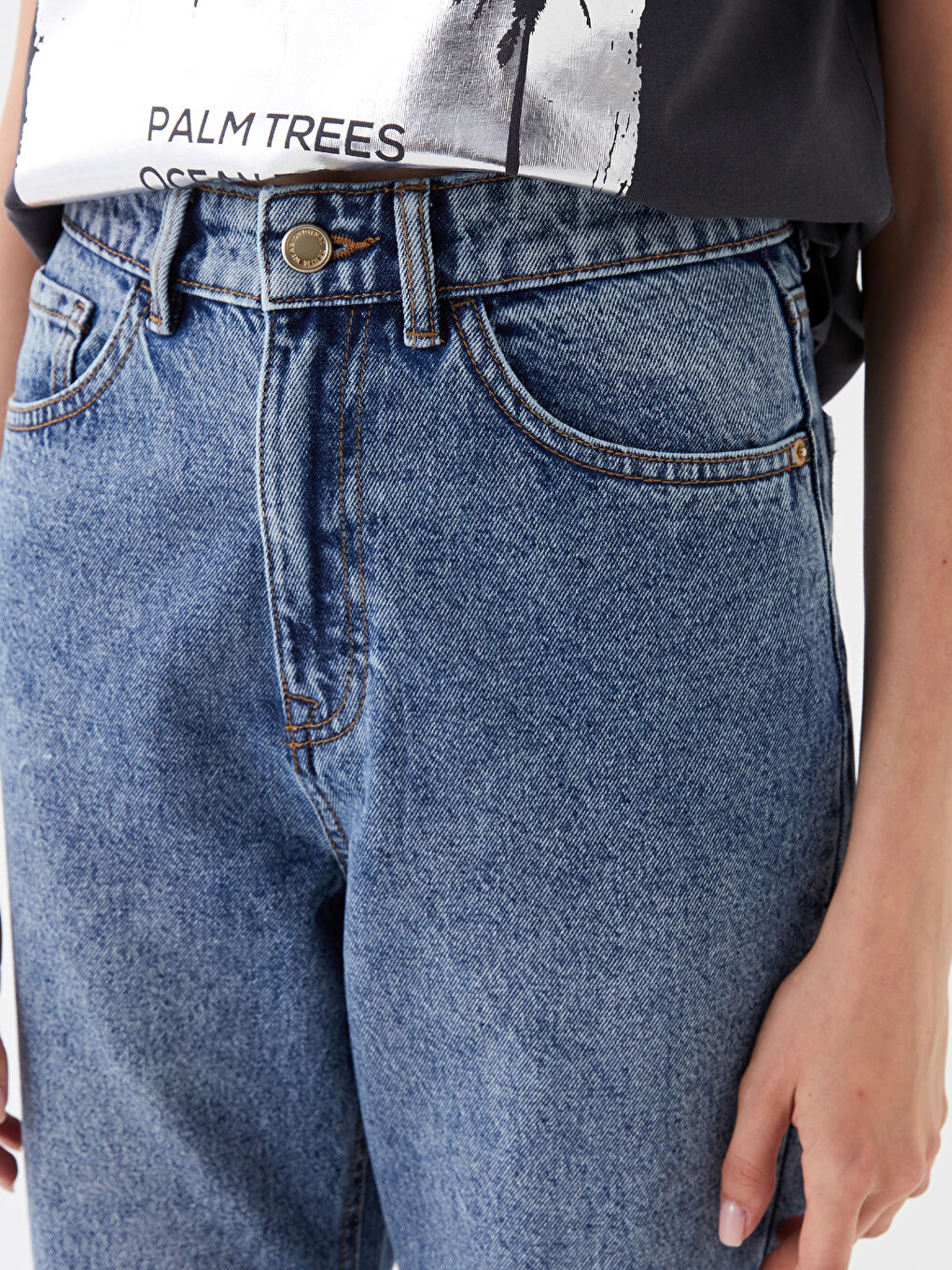 LCW Jeans جینزی کمر بەرز فیتی دایکانە بۆ ژنان -W38502Z8-507