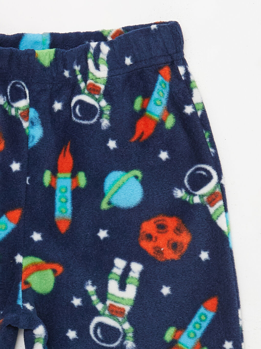 LCW Kids Gri Bisiklet Yaka Baskılı Uzun Kollu Polar Erkek Çocuk Pijama Takımı - 6